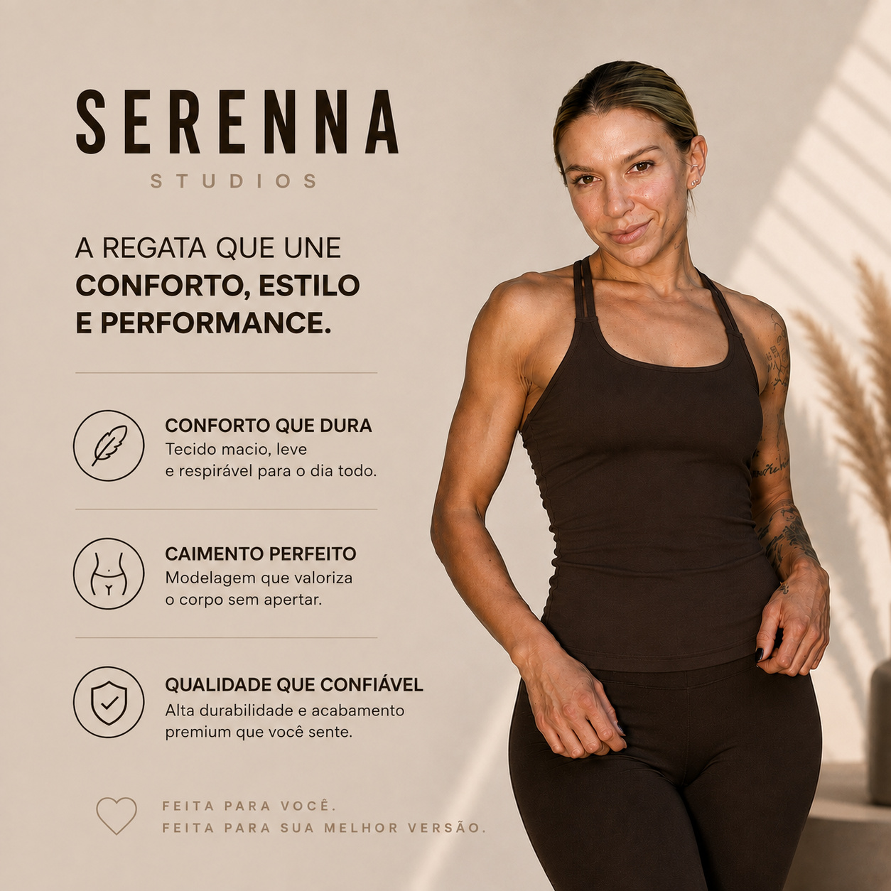 Regata Feminina Fitness Poliamida Premium Alça Fina Forro Duplo Sem Bojo Academia