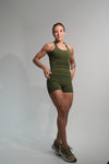 Conjunto Academia Feminino Poliamida Top + Shorts com Bolso Fitness Zero Transparência