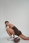 Conjunto Academia Feminino Poliamida Top + Shorts com Bolso Fitness Zero Transparência